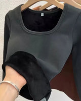 Plush Fleece Square Neck Top - Voldara