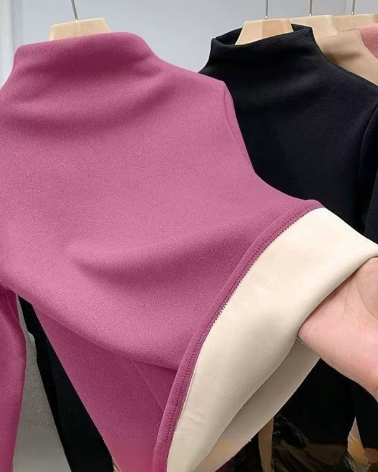 Plush Mock Neck Thermal Top - Voldara