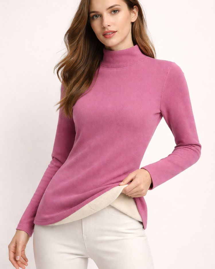 Plush Mock Neck Thermal Top - Voldara