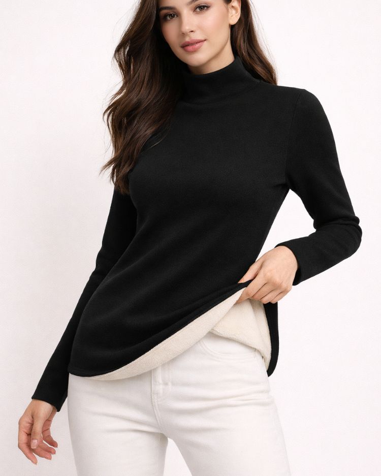 Plush Mock Neck Thermal Top - Voldara
