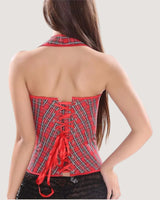 Red Plaid Corset Top - Voldara