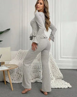 Ribbed Knit Pyjama Set - Voldara