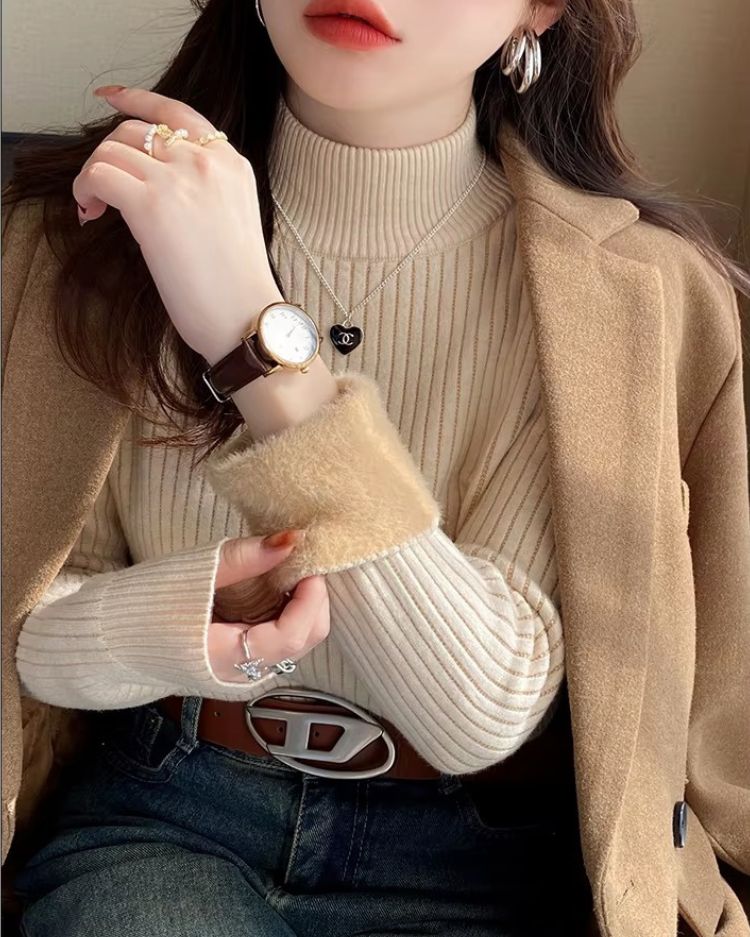 Ribbed Plush Thermal Turtleneck - Voldara