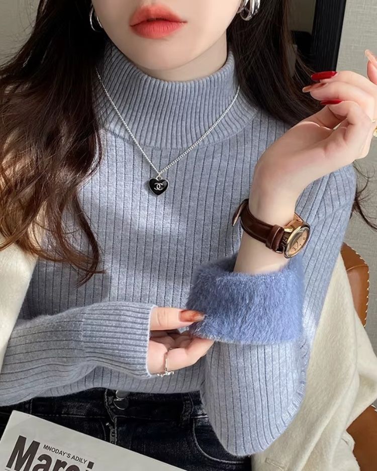 Ribbed Plush Thermal Turtleneck - Voldara