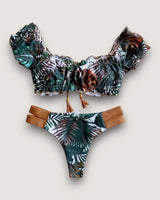 Ribbed Ruffle Bikini Set - Voldara