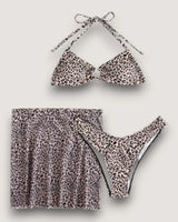 Ring-Linked Halter 3-Piece Bikini - Voldara