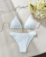 Ruched Halter Bikini Set - Voldara