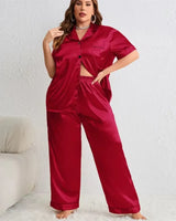 Satin Lounge Pyjama Set - Voldara