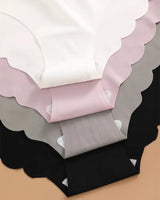4-Pack: Seamless Wavy-Edge Low-Rise Briefs - Voldara