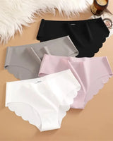 4-Pack: Seamless Wavy-Edge Low-Rise Briefs - Voldara