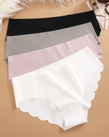 4-Pack: Seamless Wavy-Edge Low-Rise Briefs - Voldara