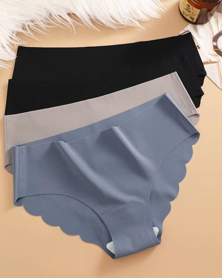 4-Pack: Seamless Wavy-Edge Low-Rise Briefs - Voldara