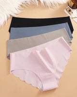4-Pack: Seamless Wavy-Edge Low-Rise Briefs - Voldara