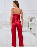Sleeveless Satin Pyjama Set - Voldara