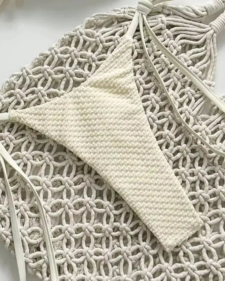 Solid Tie-Side Bikini Set - Voldara
