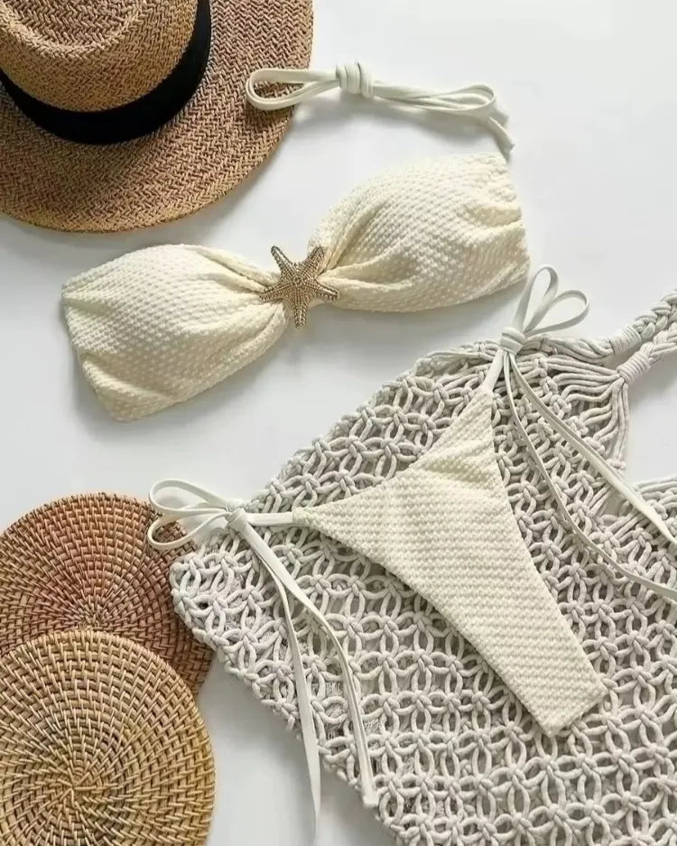 Solid Tie-Side Bikini Set - Voldara