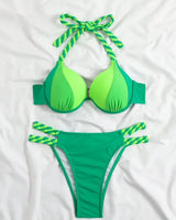 Solid Underwired Bikini Set - Voldara