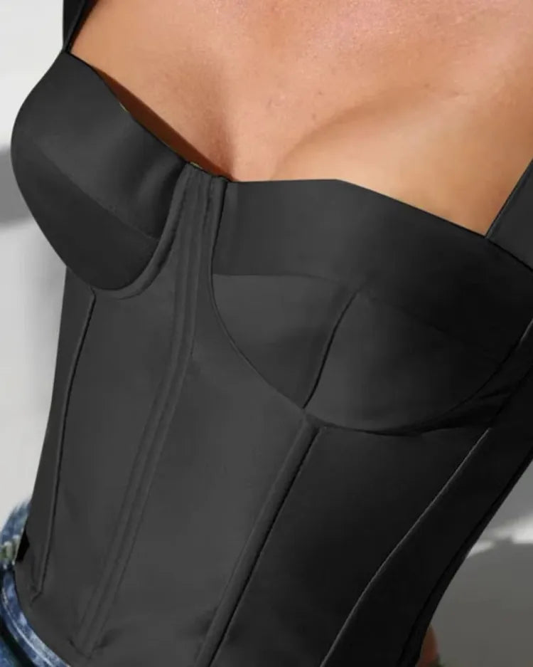 Square Neck Corset Top - Voldara