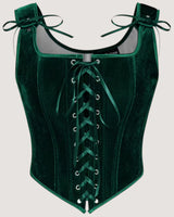 Square Neck Velvet Corset Top - Voldara