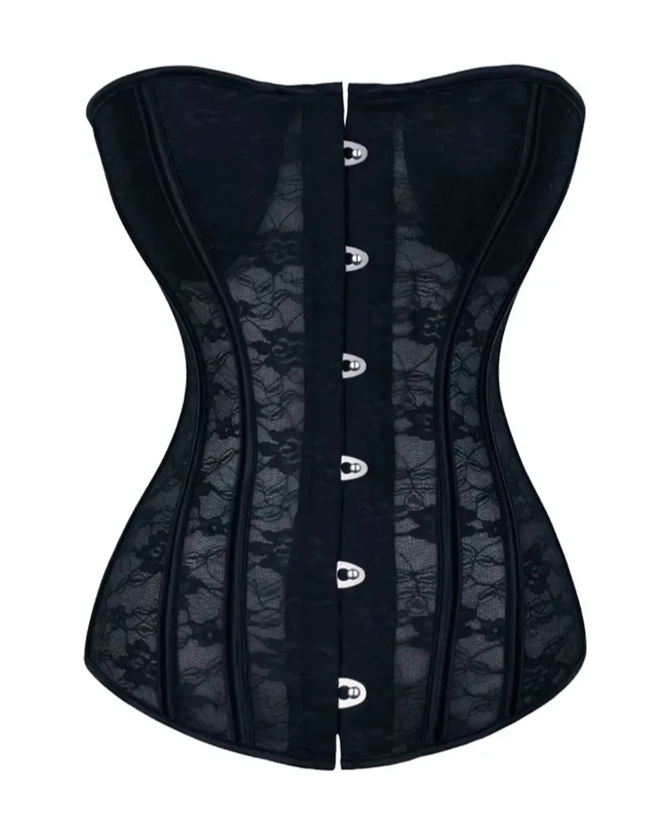 Strapless Lace Mesh Corset - Voldara