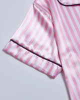 Striped Satin Short Pyjamas - Voldara