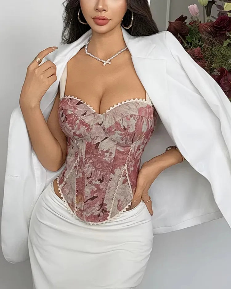 Structured Jacquard Corset - Voldara