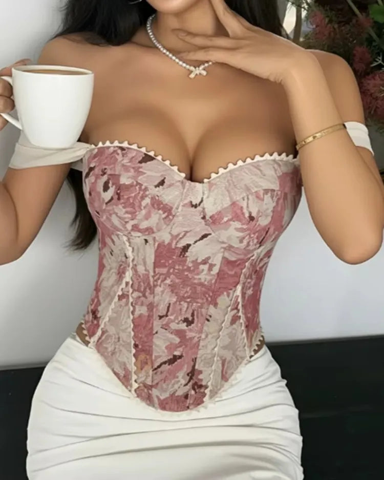 Structured Jacquard Corset - Voldara
