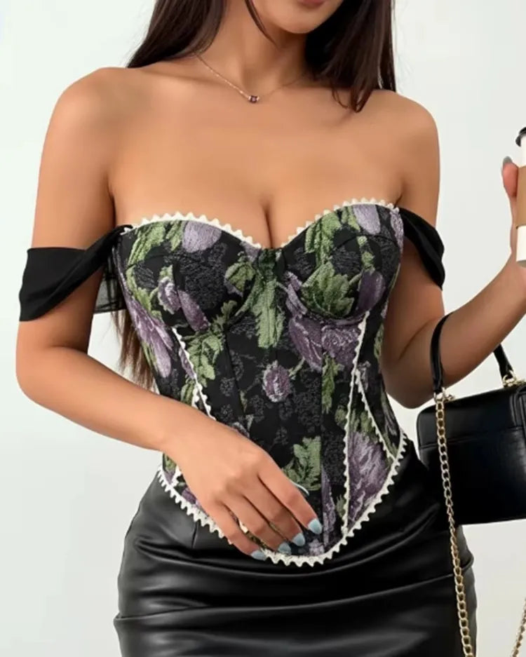 Structured Jacquard Corset - Voldara