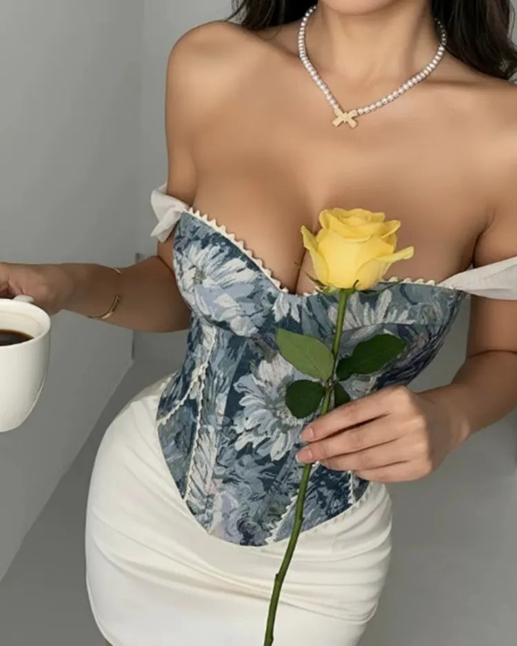 Structured Jacquard Corset - Voldara