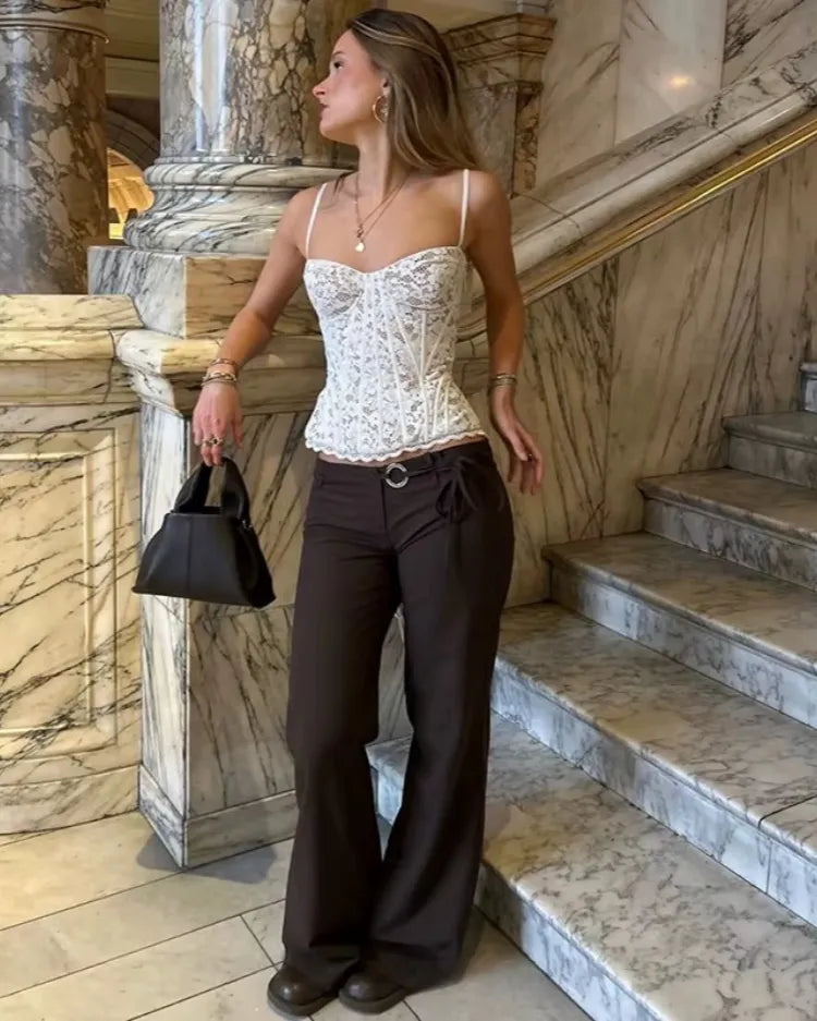 Structured Lace Corset Top - Voldara
