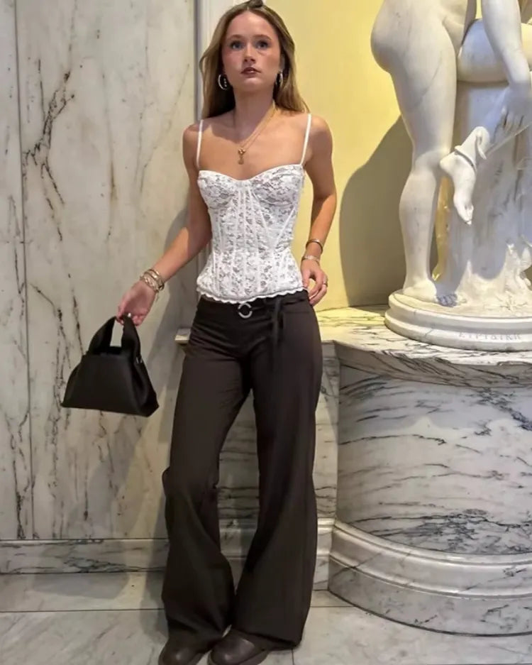 Structured Lace Corset Top - Voldara