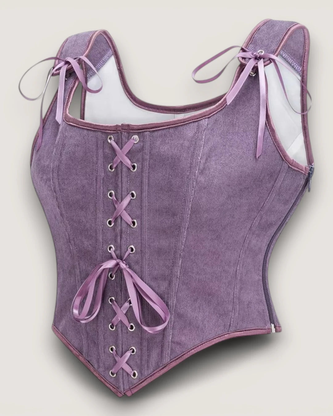 Structured Lace-Up Corset Top - Voldara