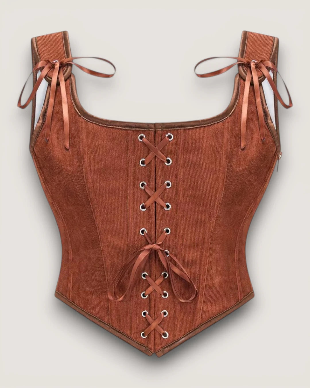 Structured Lace-Up Corset Top - Voldara