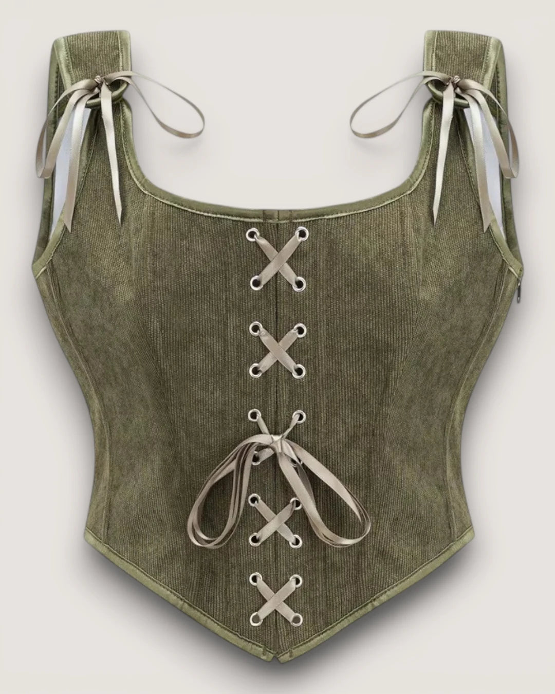 Structured Lace-Up Corset Top - Voldara