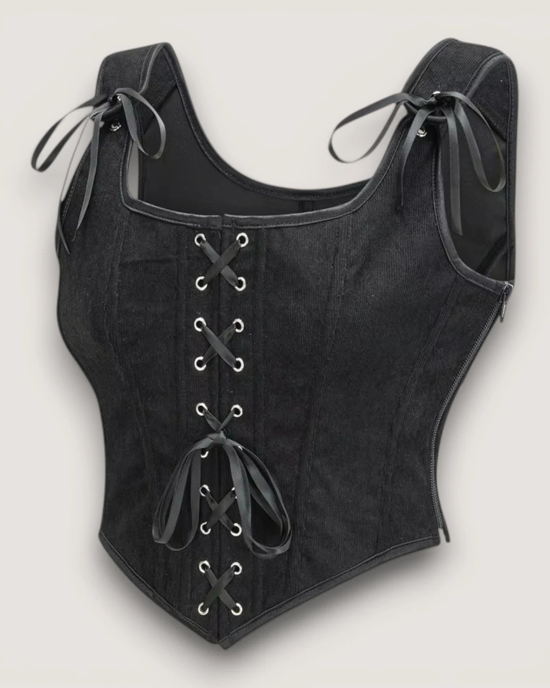 Structured Lace-Up Corset Top - Voldara