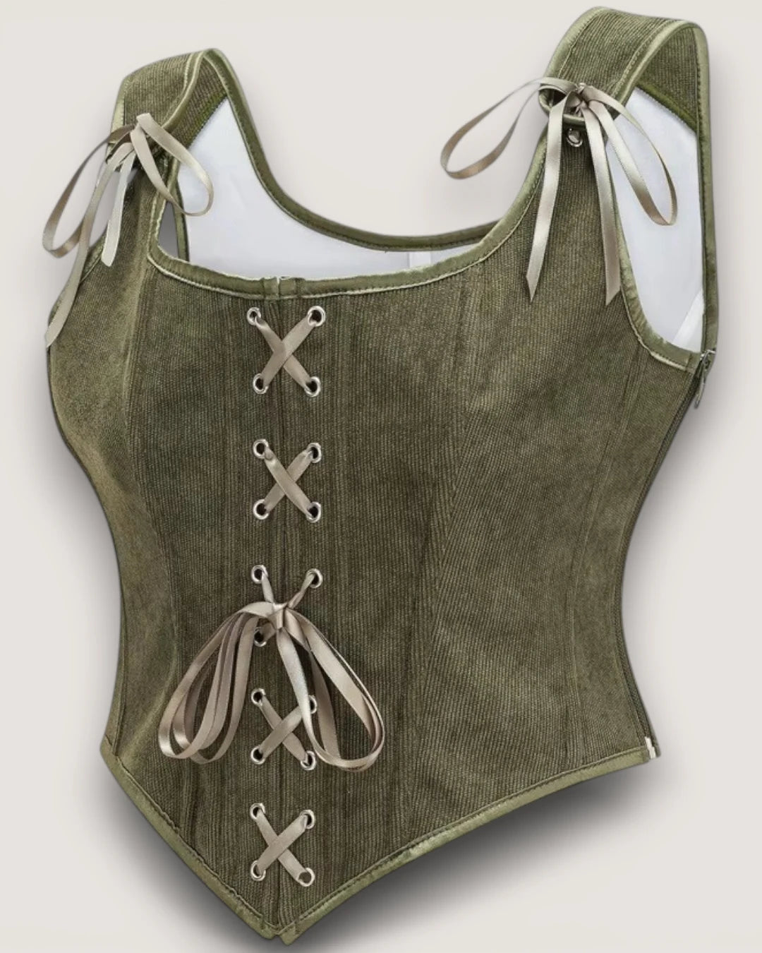 Structured Lace-Up Corset Top - Voldara