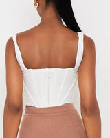 Structured Square-Neck Corset Top - Voldara