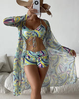 Three-Piece High-Waist Bikini Set - Voldara