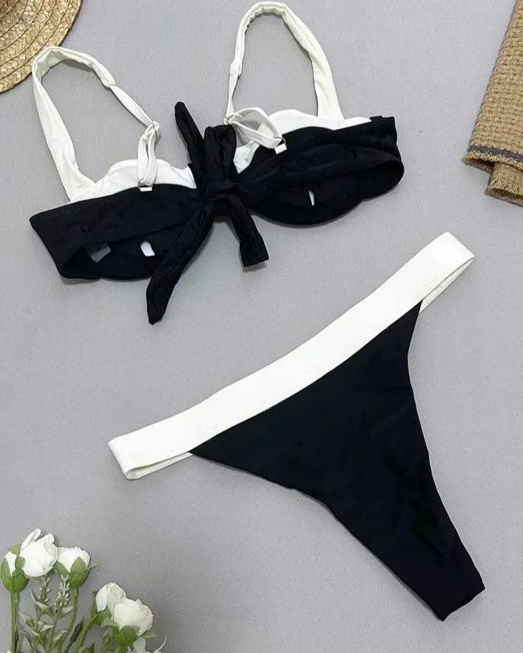U-Bar Colorblock Bikini Set - Voldara