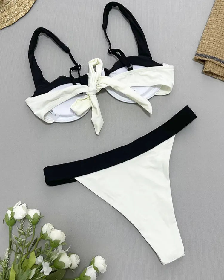 U-Bar Colorblock Bikini Set - Voldara