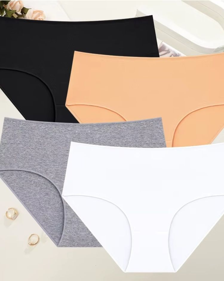 4-Pack: Seamless Mid-Rise Cotton Briefs - Voldara