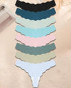 8-Pack: Seamless Wavy-Edge Low-Rise Thongs - Voldara