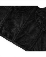 Black Sheer Mesh Corset Top - Voldara