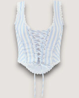 Striped Corset Crop Top - Voldara