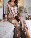 Floral Silk-Touch Satin Pyjama Set - Voldara