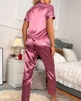 Satin Heart Pyjama Set - Voldara