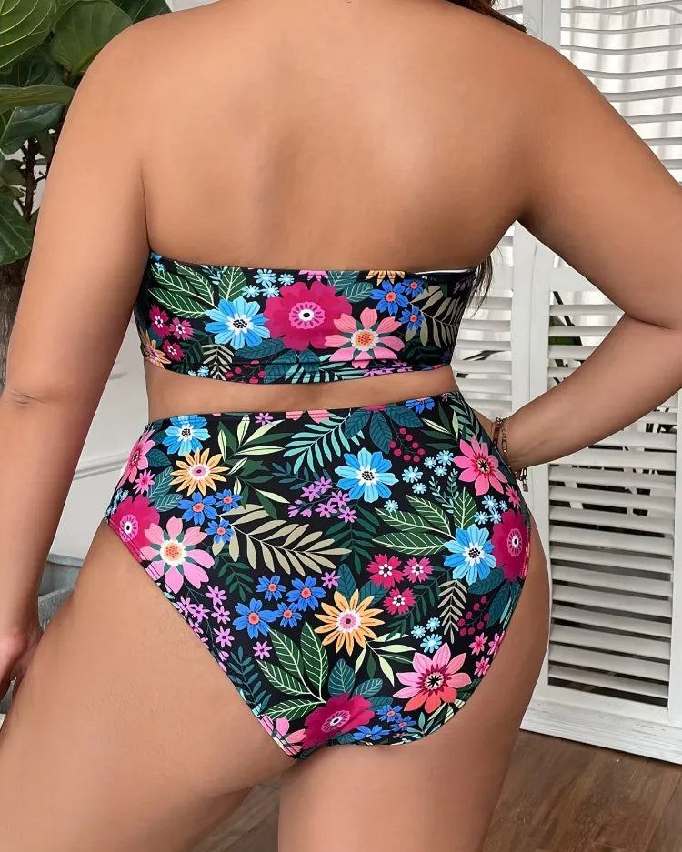 Bandeau High-Waist Bikini Set - Voldara