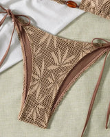 Beaded Textured String Bikini Set - Voldara