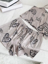 Printed Pyjama Shorts Set - Voldara