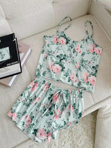 Printed Pyjama Shorts Set - Voldara